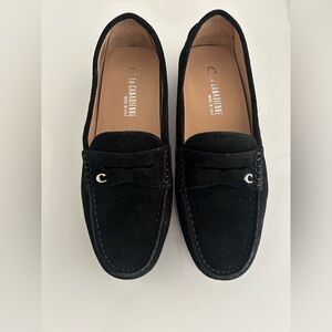 La Canadienne Pilar Black Suede Driver/Loafers